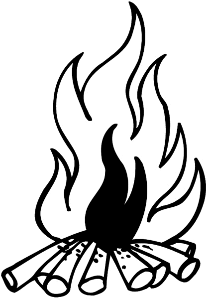 Campfire vinyl sticker. Customize on line. Fires And Smoke 037-0061